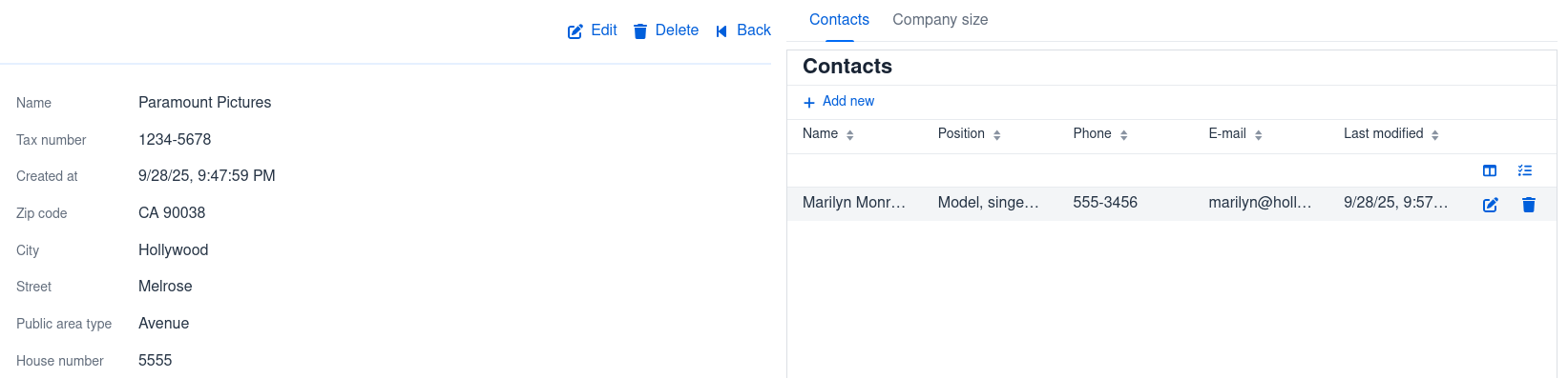 Partner details